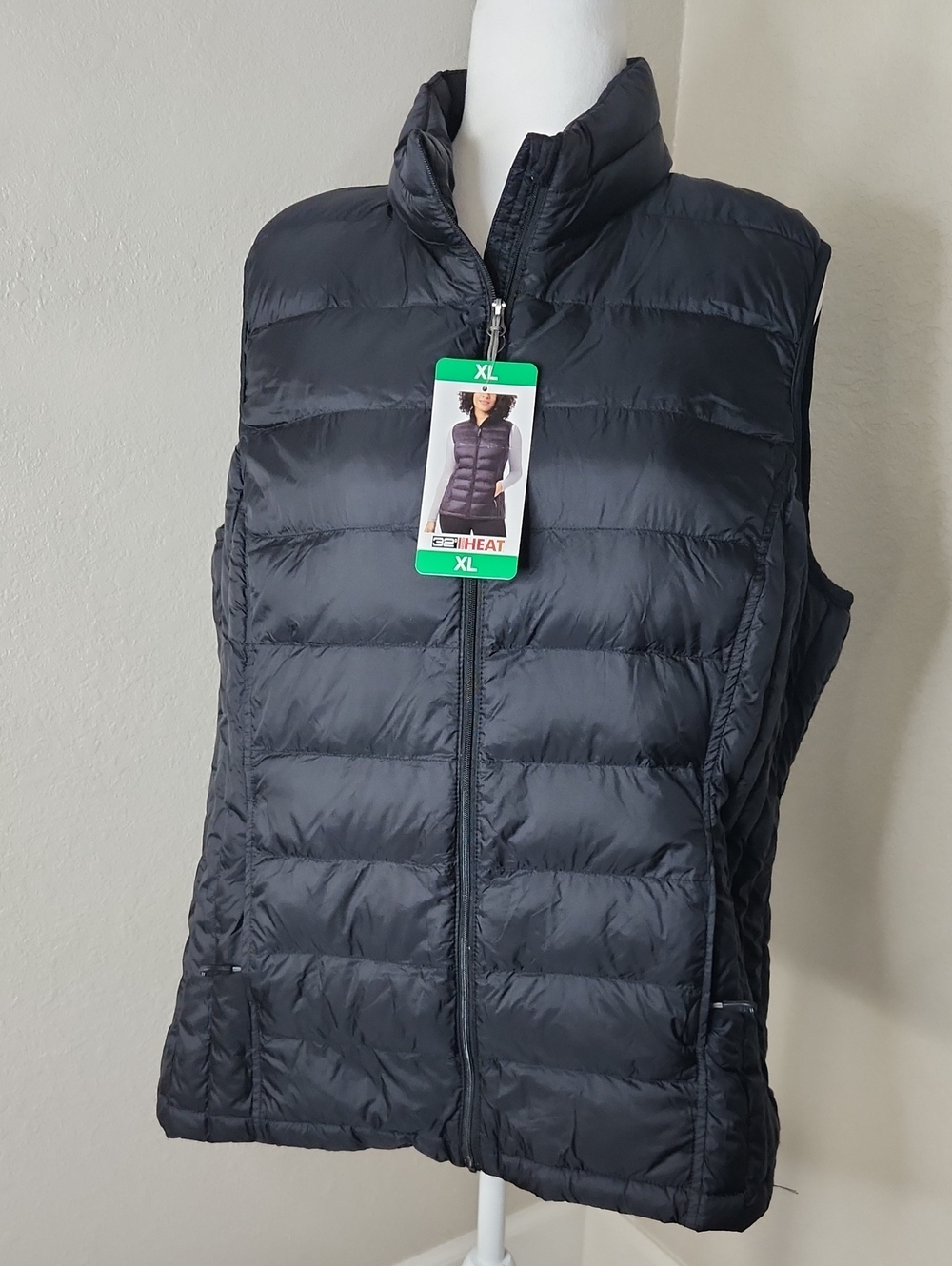 32° Degrees Heat XL Lightweight Quilted Puffer Vest - Black